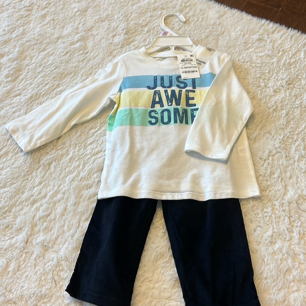 First impressions to set long sleeve and corduroy pants set.